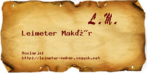Leimeter Makár névjegykártya